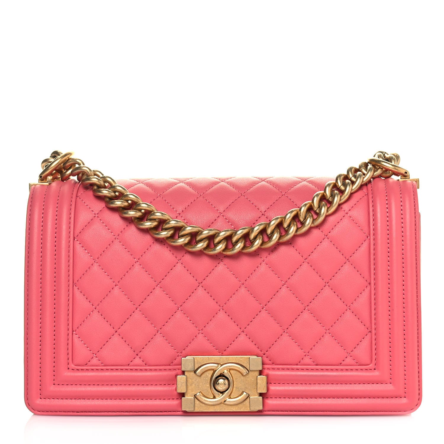 Chanel Calfskin Quilted Medium Boy Flap Pink 1 of 15