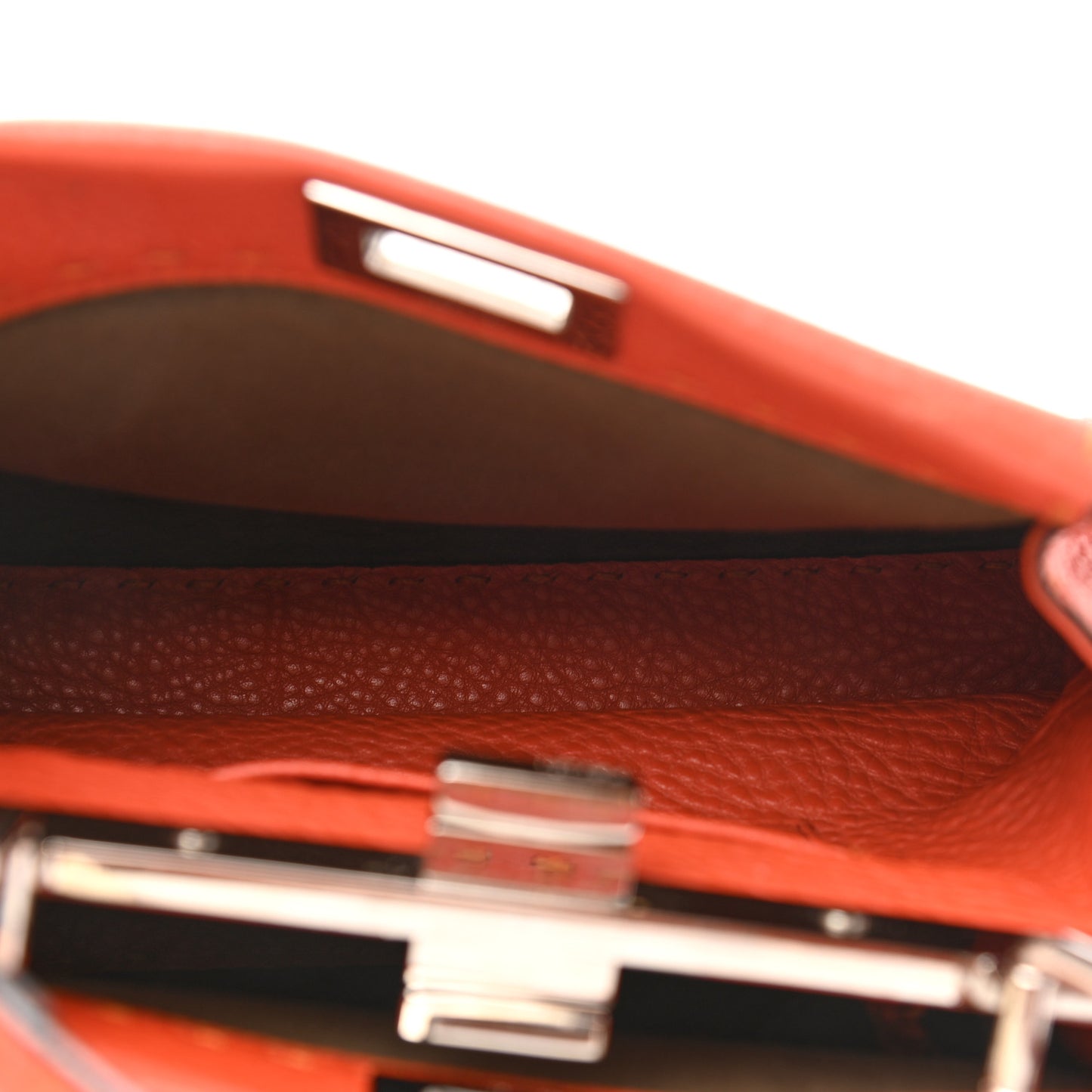 Cuoio Romano Selleria Mini Peekaboo Iconic Satchel Dark Orange
