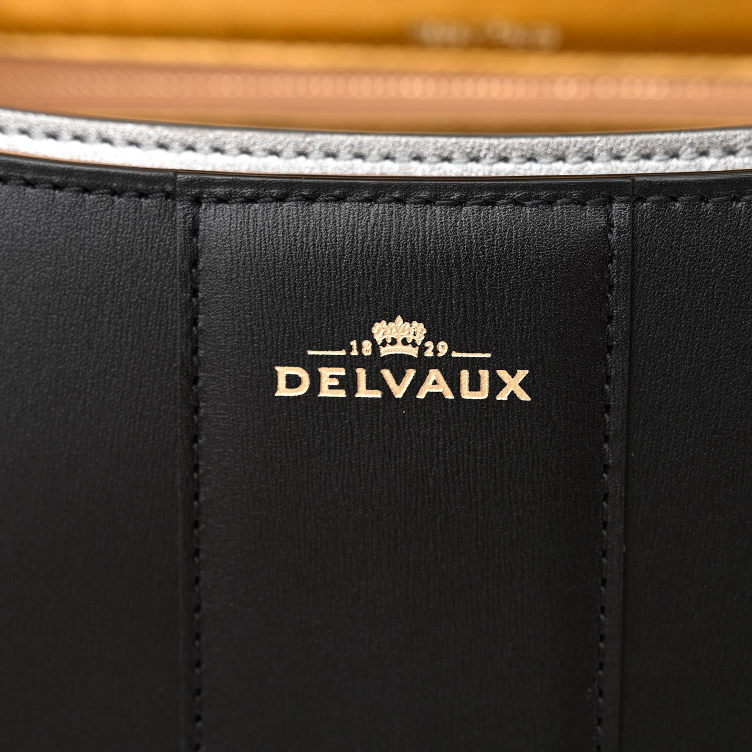 Delvaux Box Calfskin MM Brillant Satchel Black Gold 7 of 10