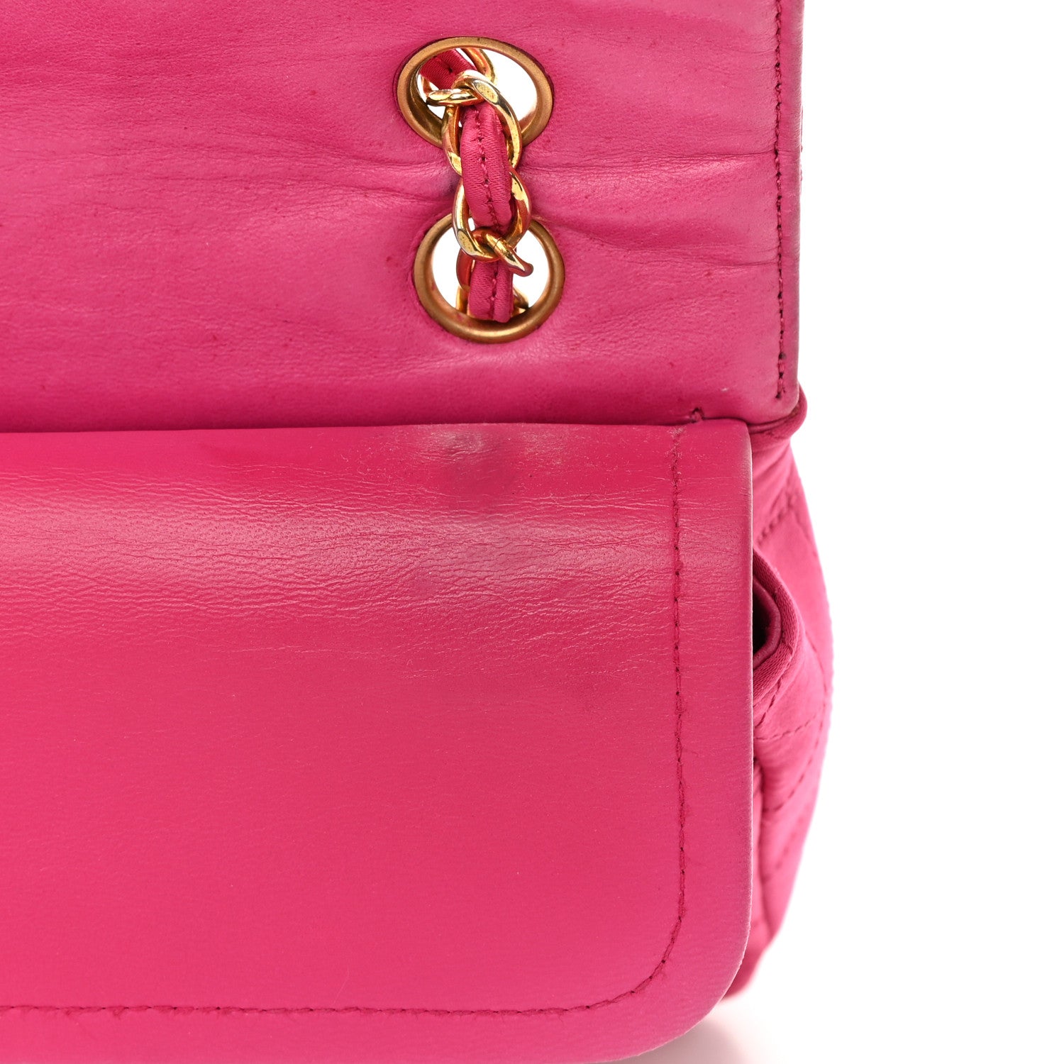 Chanel Satin Quilted Medium Double Flap Fuchsia 17 of 24