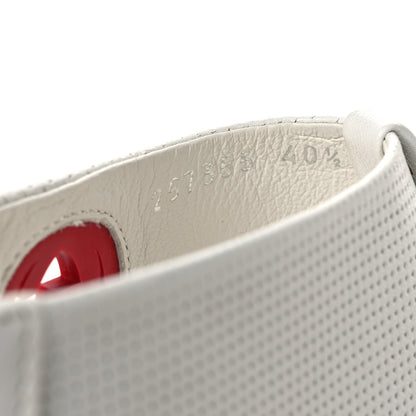 Gucci Calfskin GG Zip Thong Sandals 40.5 White 10 of 16
