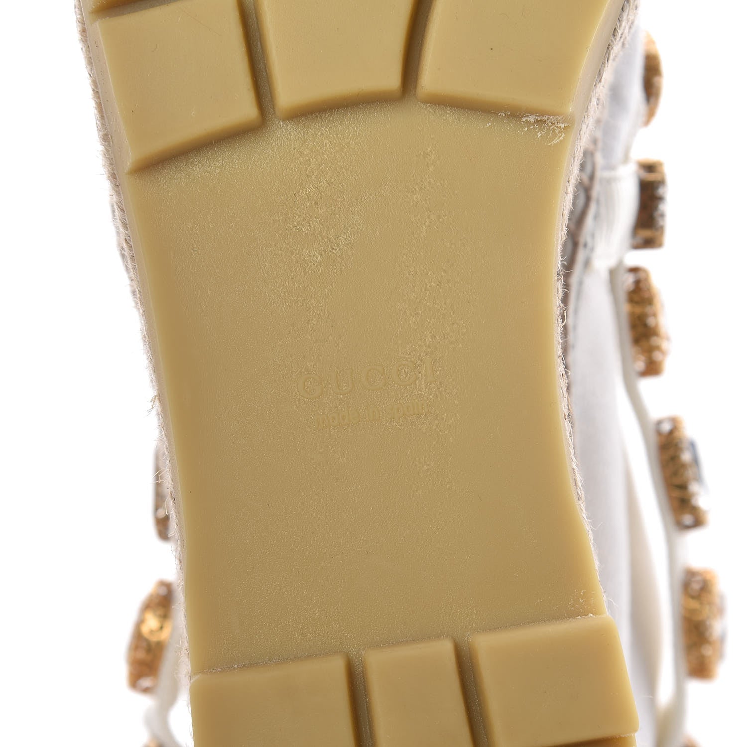 Gucci Canvas Crystal Embellished Platform Espadrilles 39 Great White 6 of 10