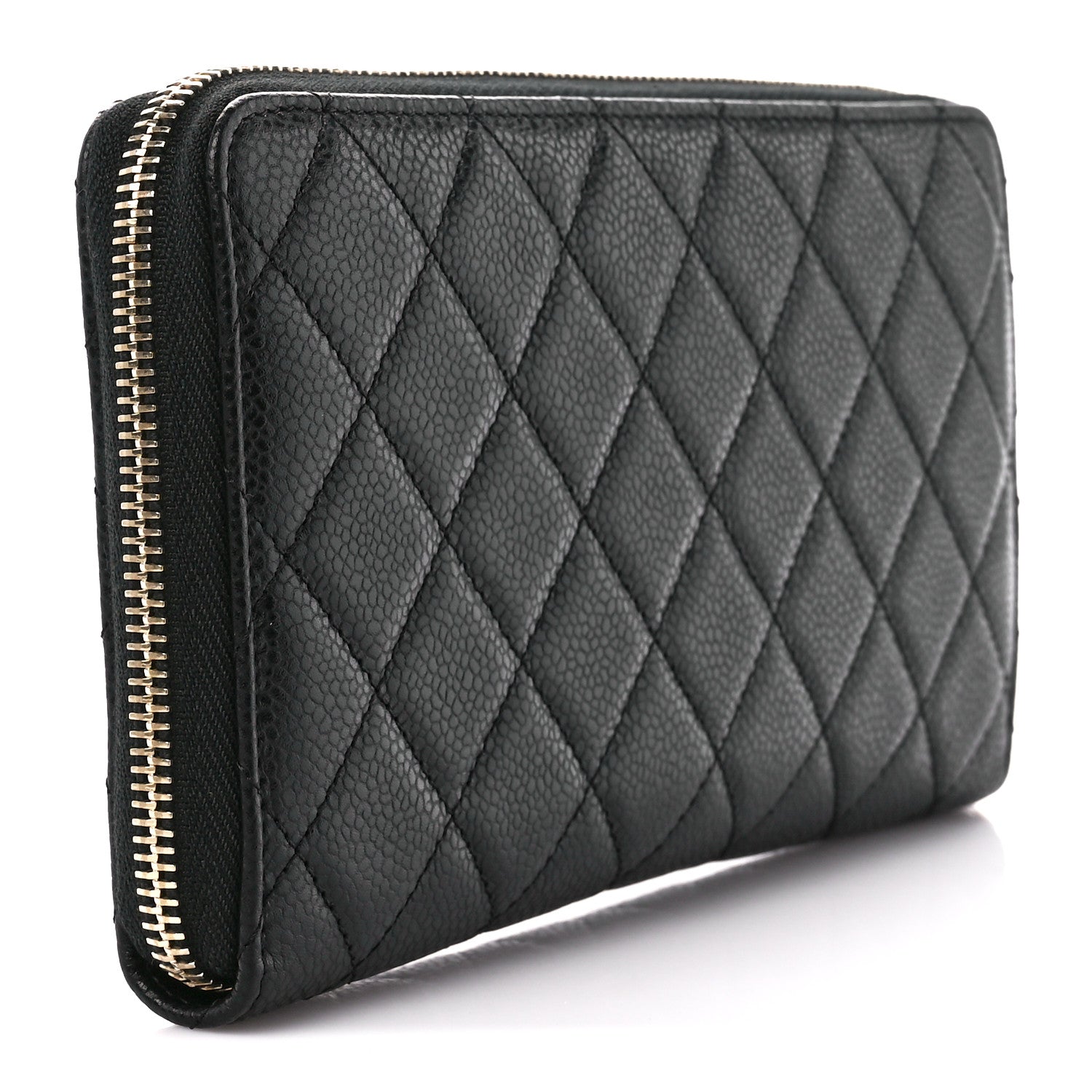 Chanel Caviar Quilted Large Zip Around Organizer Wallet Black 3 of 16