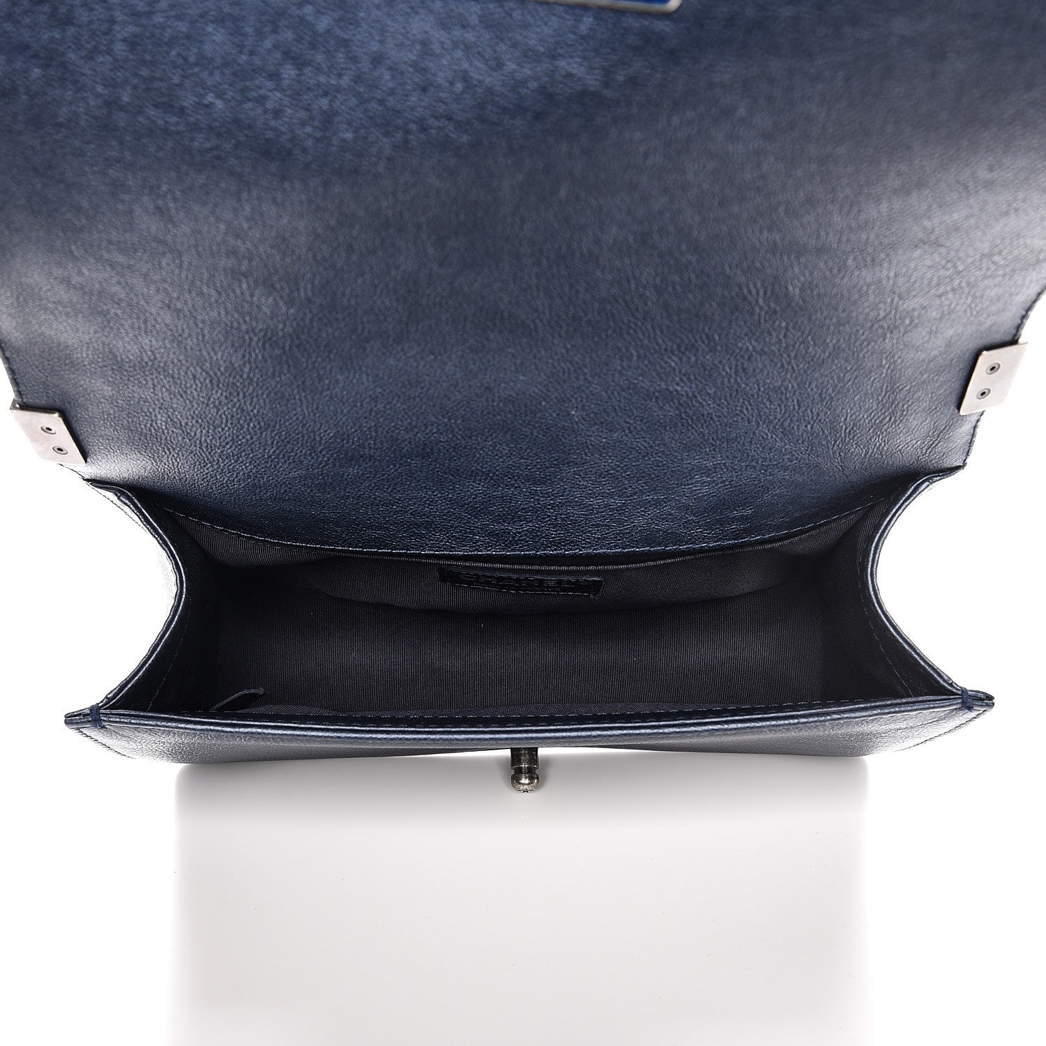 Chanel Metallic Calfskin Quilted Medium Boy Flap Navy 7 of 8