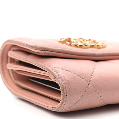 Chanel Quilted Chanel 19 Small Flap Wallet Beige 18 of 19