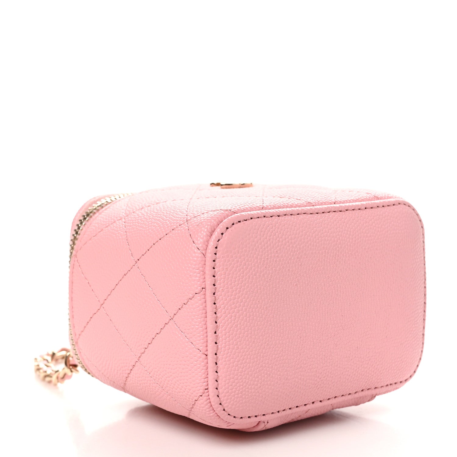 Chanel Caviar Quilted Mini Vanity Case With Chain Pink 4 of 10