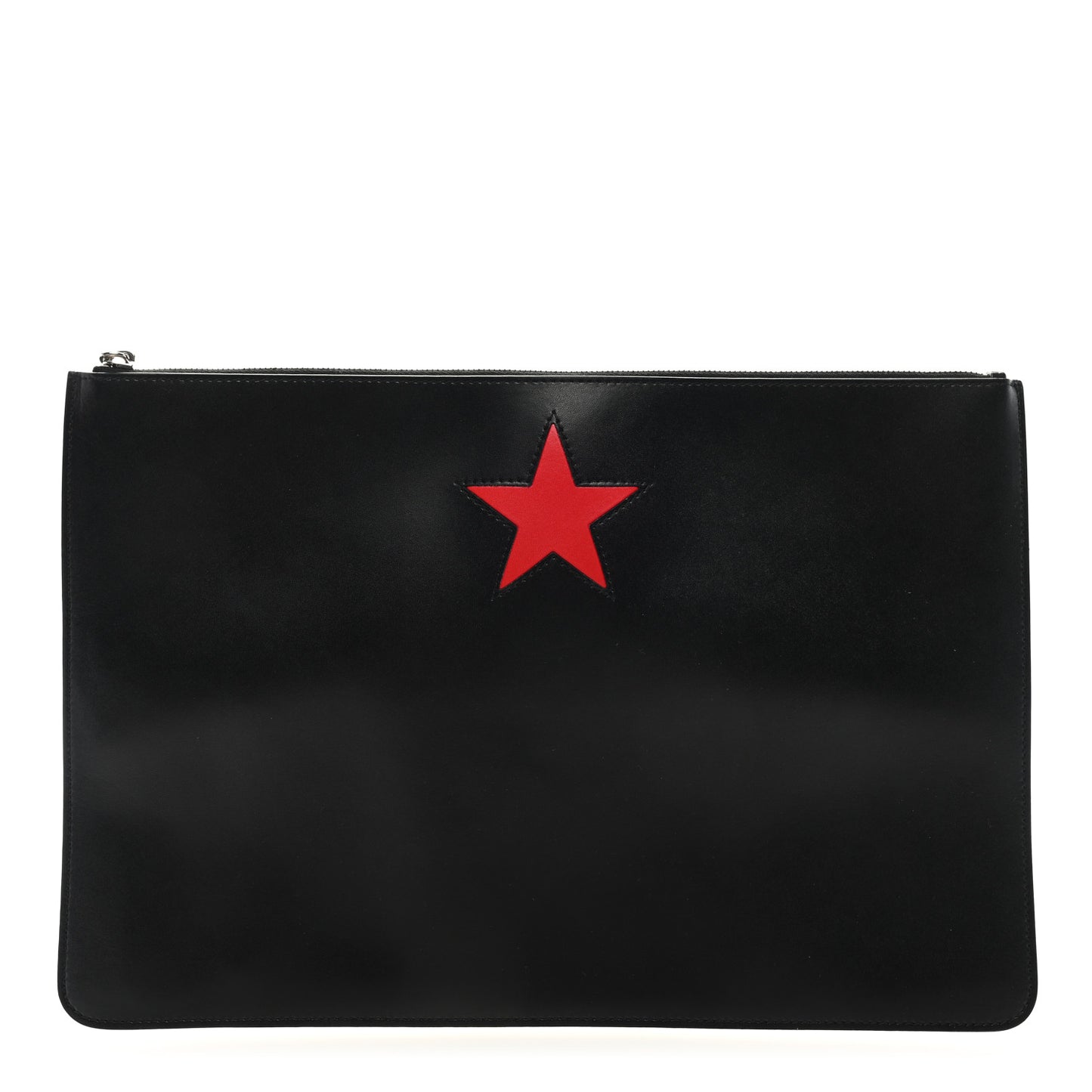 Smooth Calfskin Star Small Zip Pouch Black Red