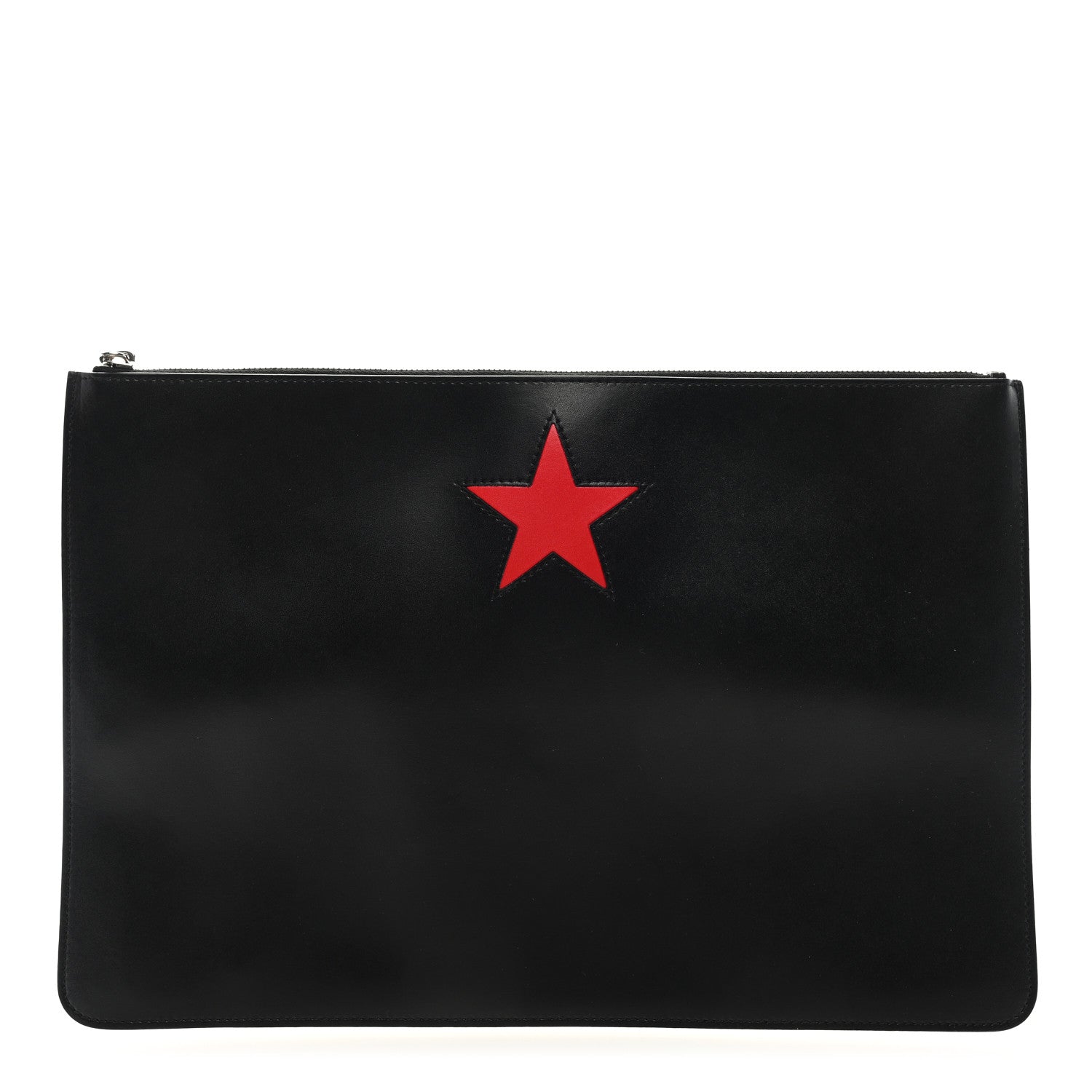 Givenchy Smooth Calfskin Star Small Zip Pouch Black Red 1 of 6