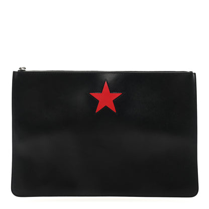 Givenchy Smooth Calfskin Star Small Zip Pouch Black Red 1 of 6