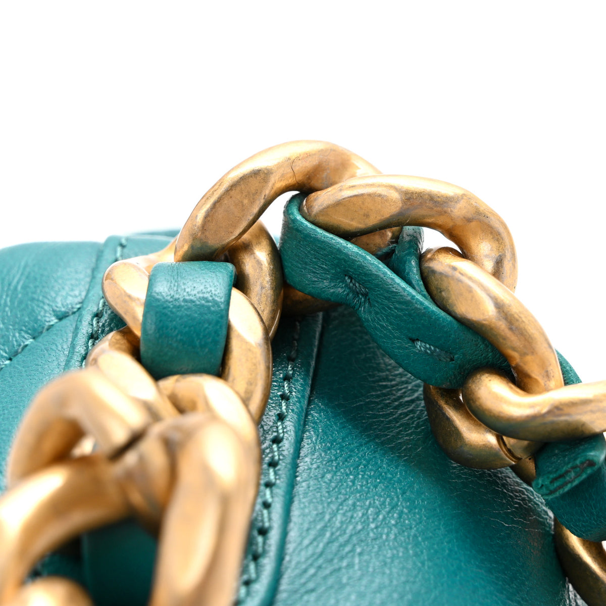 Lambskin Quilted Large Chanel 19 Flap Dark Green