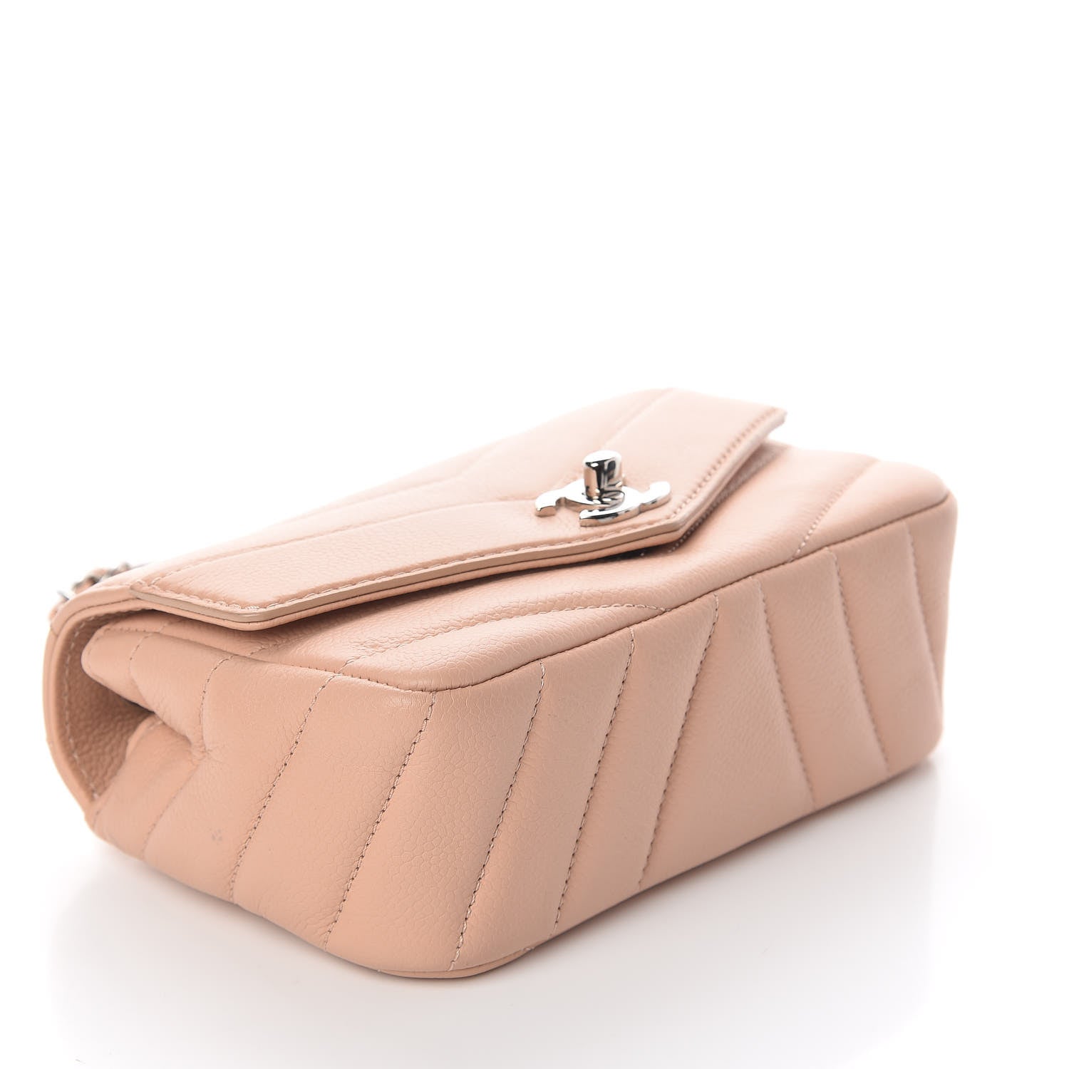Chanel Caviar Chevron Quilted Small Single Flap Light Pink 4 of 10