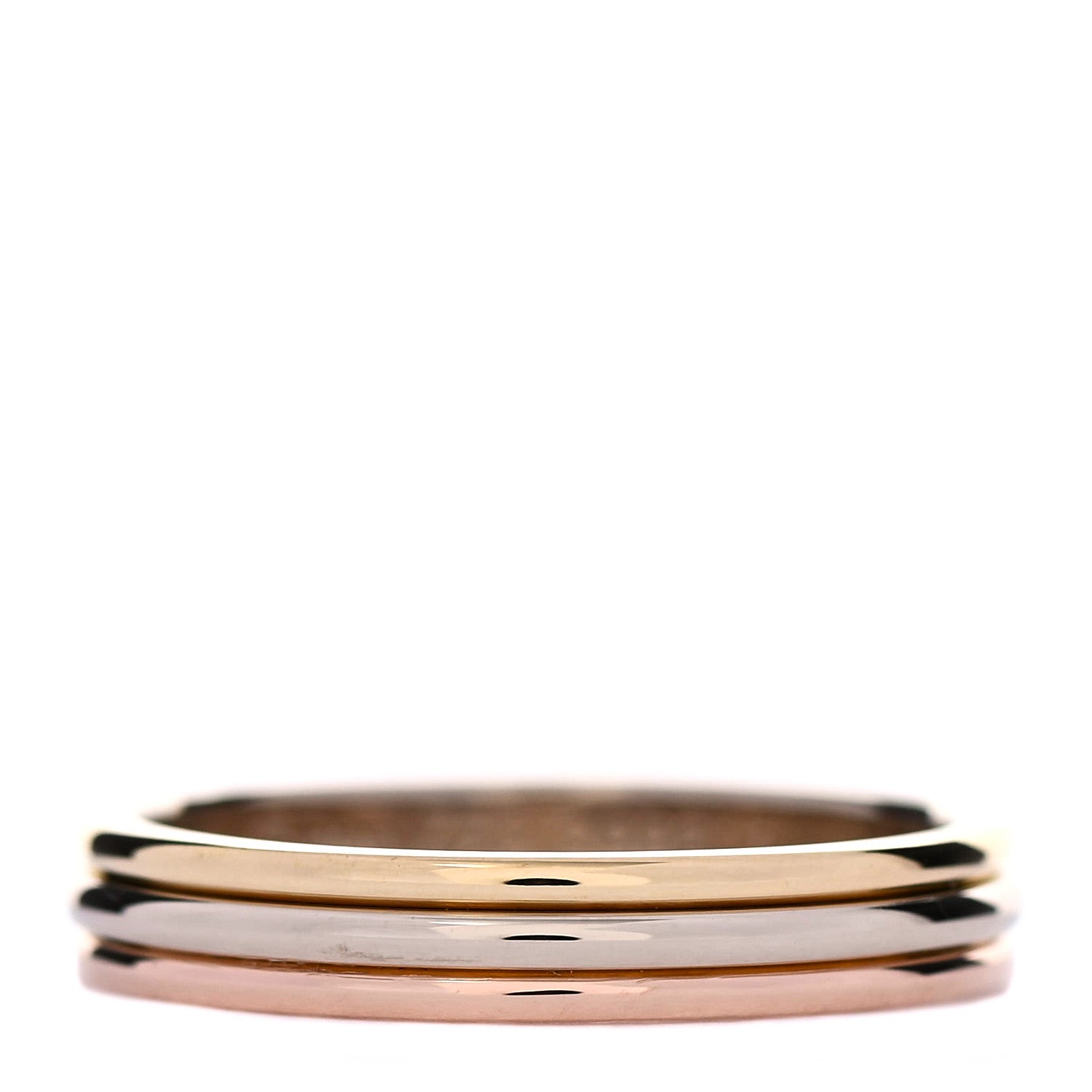Cartier 18K Pink White Yellow Gold 3.8mm Trinity Wedding Band Ring 59 8.75 2 of 10