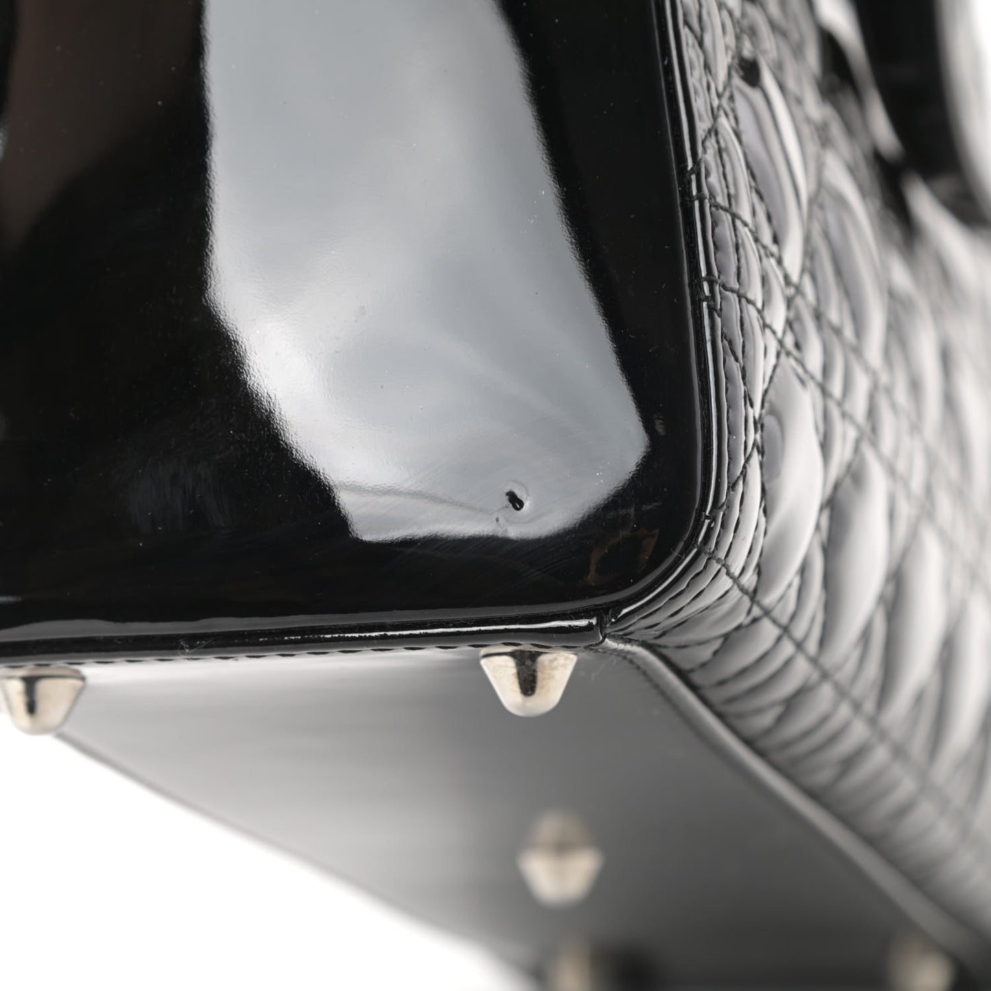 Patent Cannage Large Lady Dior Black