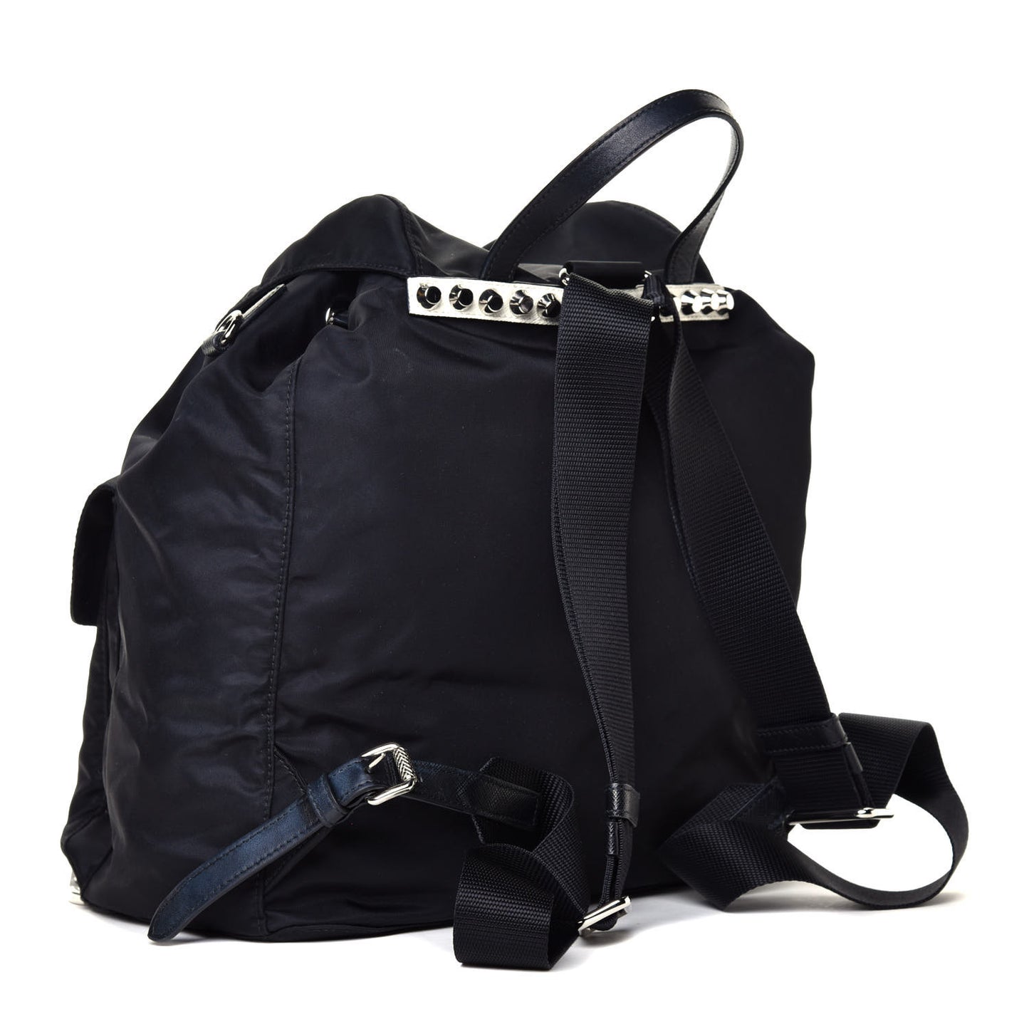 Nylon New Vela Studded Backpack Black Fuoco