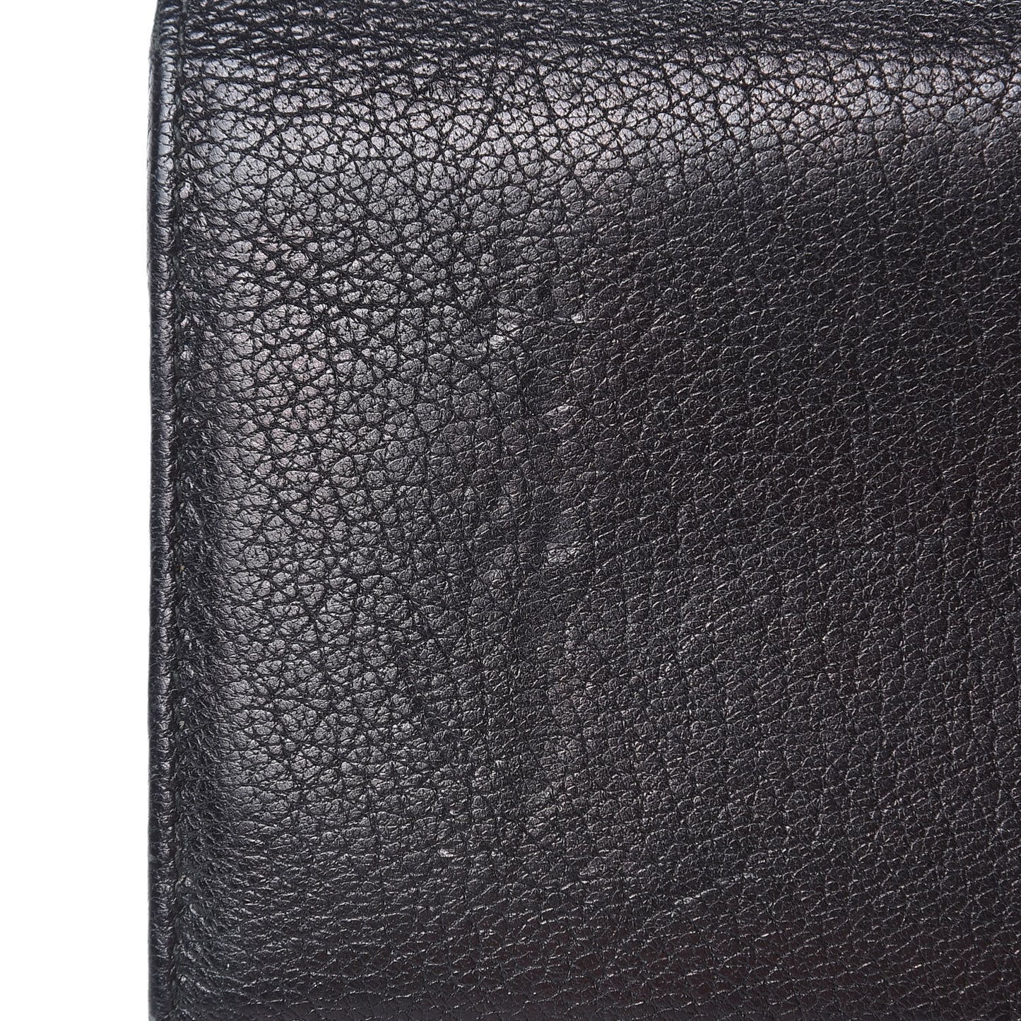 Chevre Gold Metallic Edge Hardware Money Wallet Black