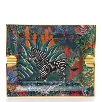 Hermes Porcelain Mountain Zebra Ashtray Chlorophylle 1 of 6