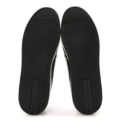 Prada Spazzolato Rois Vitello Soft Triangle Logo Womens Low Top Sneakers 39 White Black 6 of 9