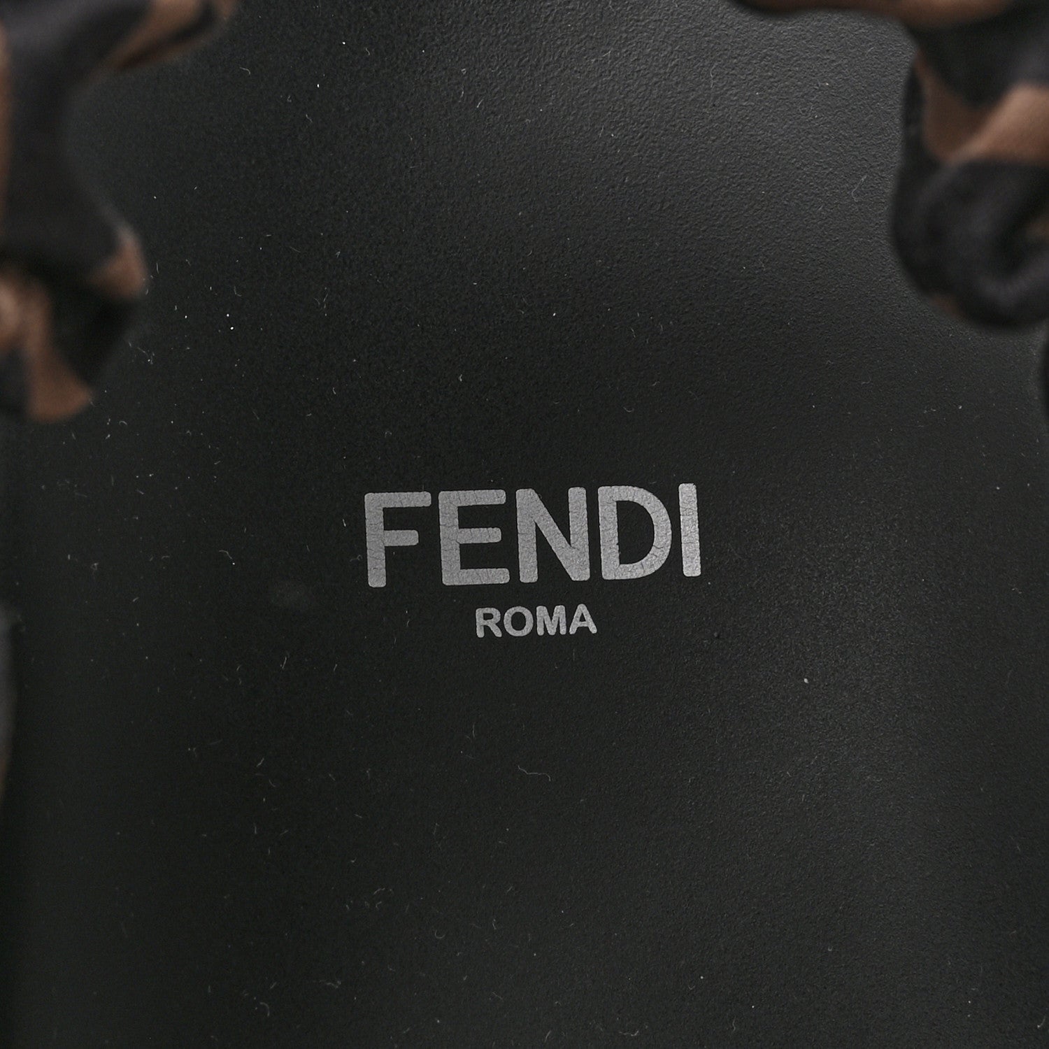Fendi Satin FF Ruched Sandals 39.5 Tobacco Black 7 of 9