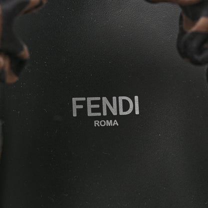 Fendi Satin FF Ruched Sandals 39.5 Tobacco Black 7 of 9