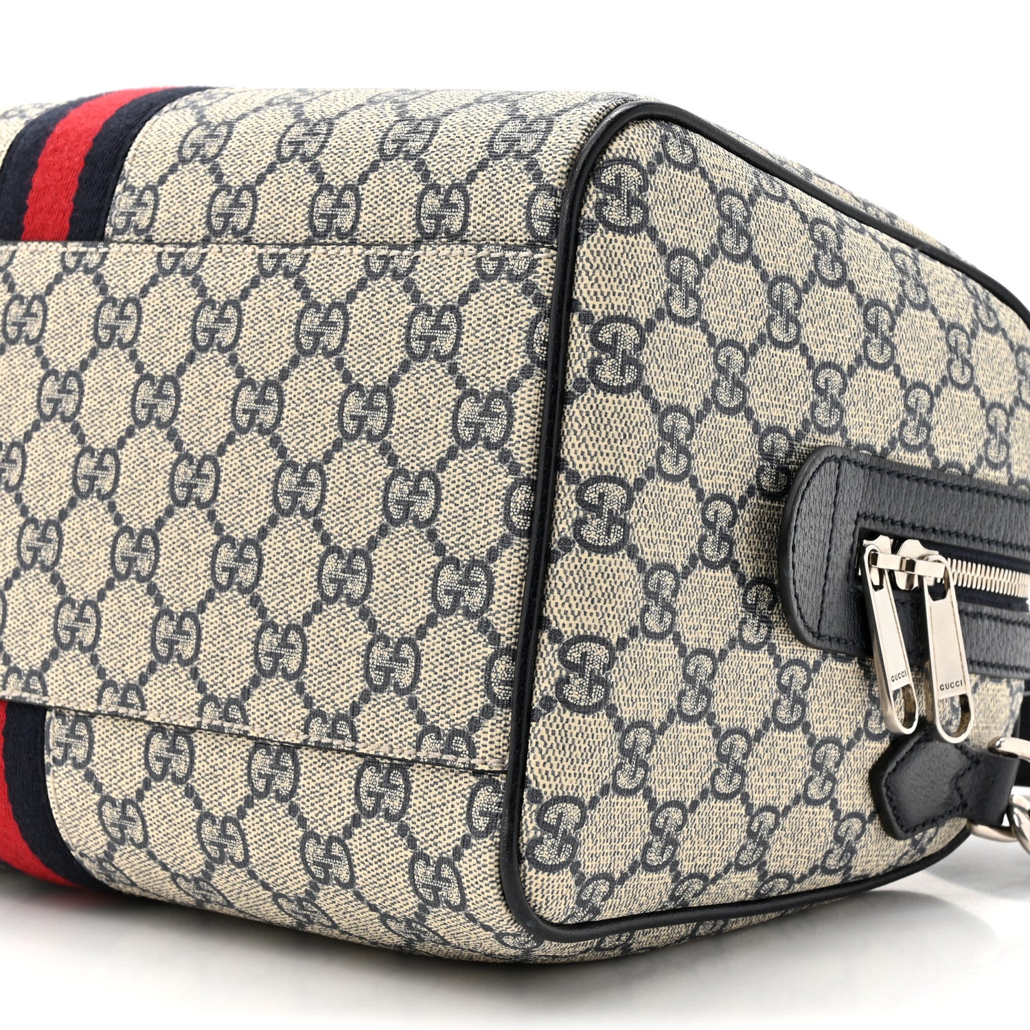 Gucci GG Supreme Monogram Web Medium Ophidia Top Handle Bag Beige Blue 9 of 10