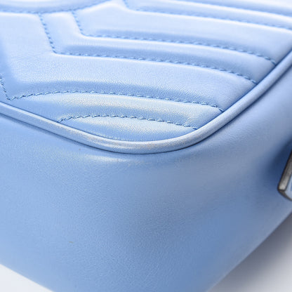 Gucci Calfskin Matelasse Small GG Marmont Chain Shoulder Bag Clear Sky Blue 14 of 19