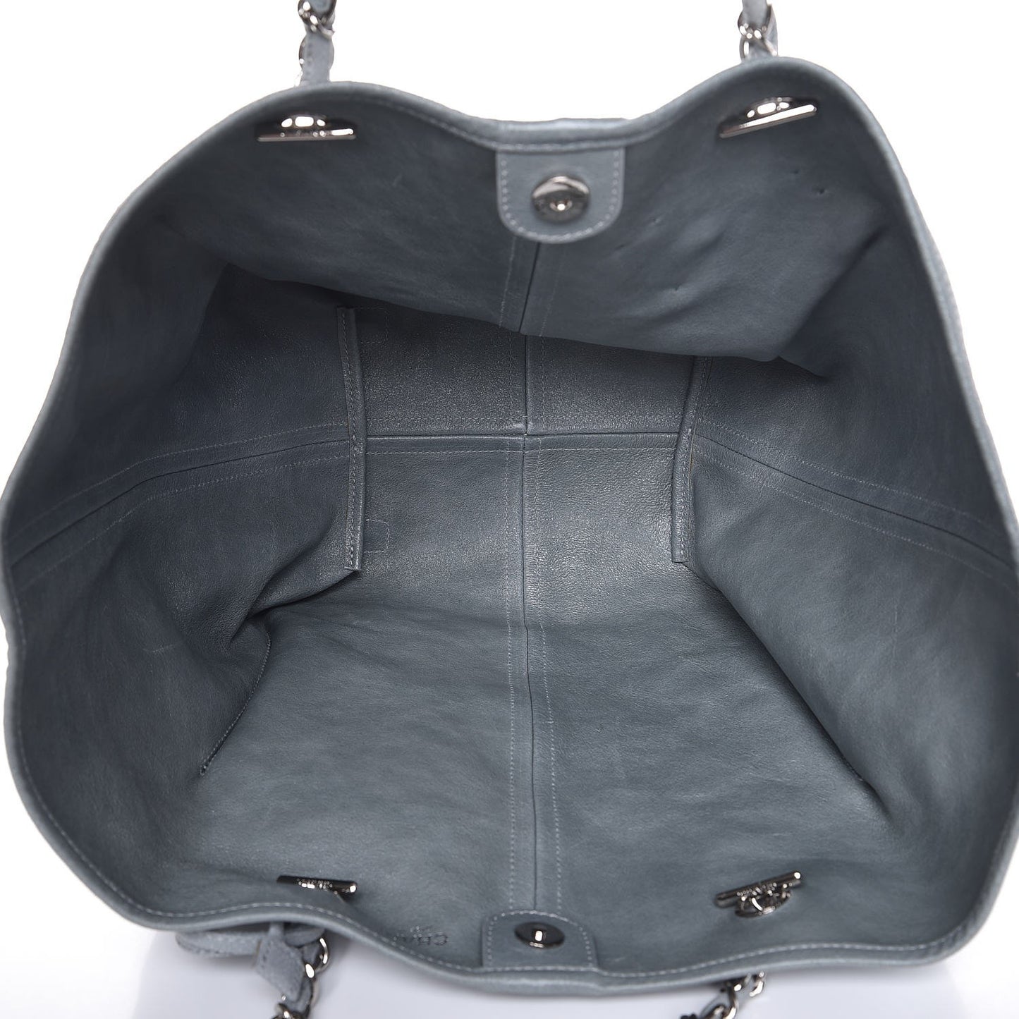 Iridescent Caviar Camellia Flower Shopping Tote Grey
