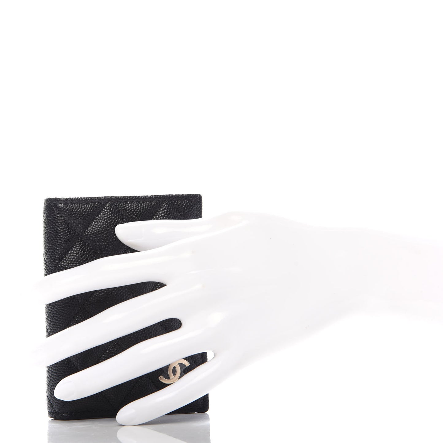 Caviar Quilted Card Holder Wallet Black