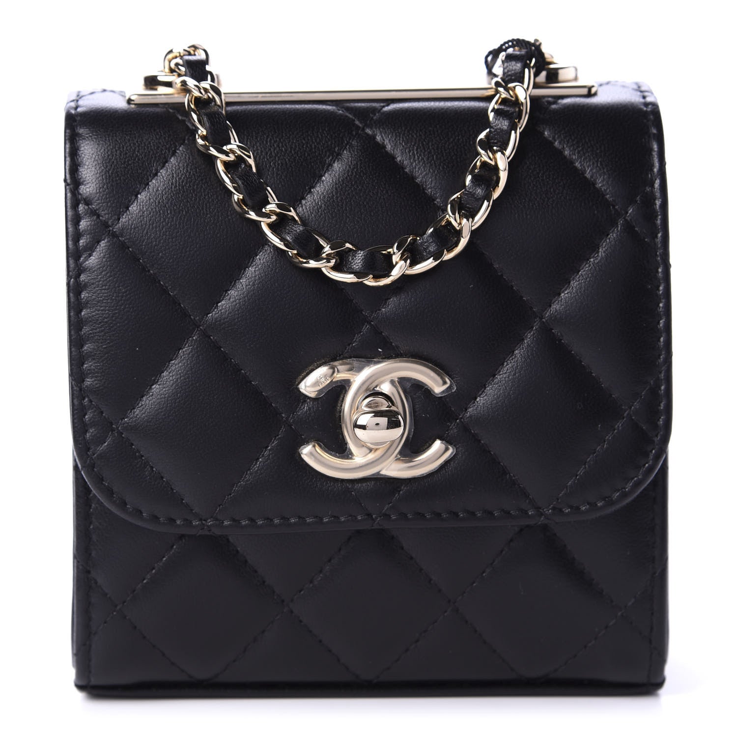 Chanel Lambskin Quilted Mini Trendy CC Chain Wallet Black 1 of 11