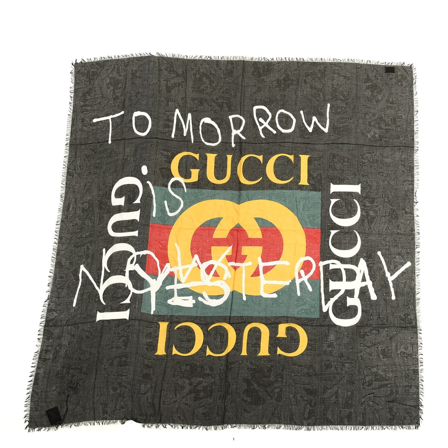 Modal Silk Coco Capitan Logo Square Scarf Black
