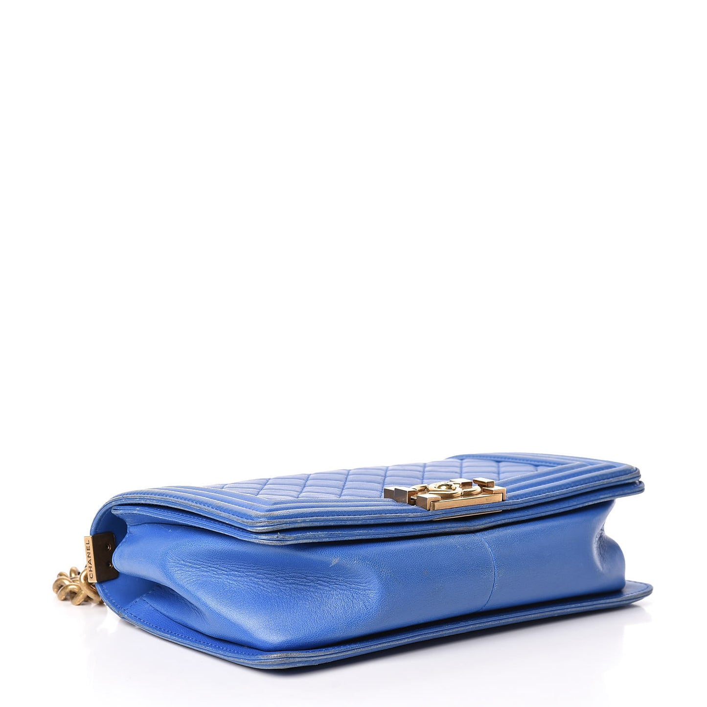 Lambskin Quilted Medium Boy Flap Blue