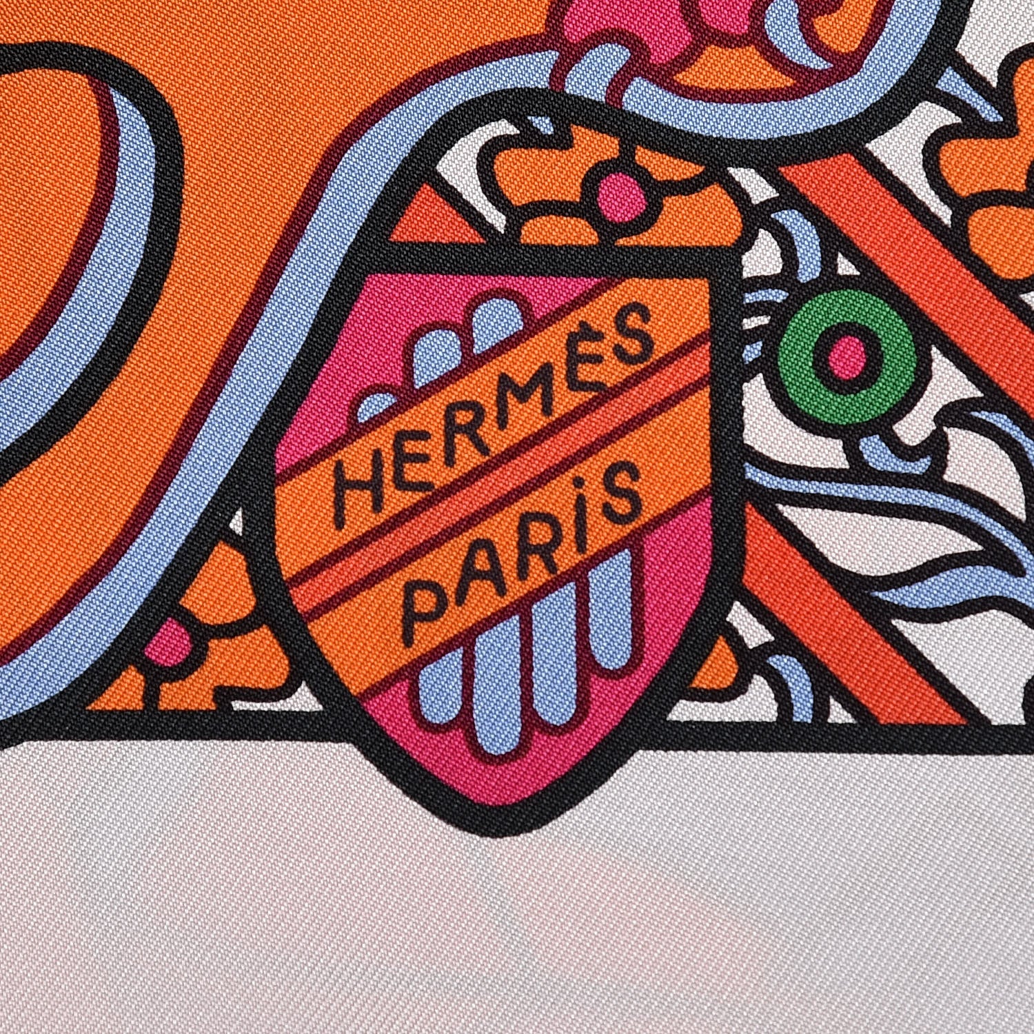 Hermes Silk Duels Oniriques 90 Blanc Orange Multicolore 5 of 7