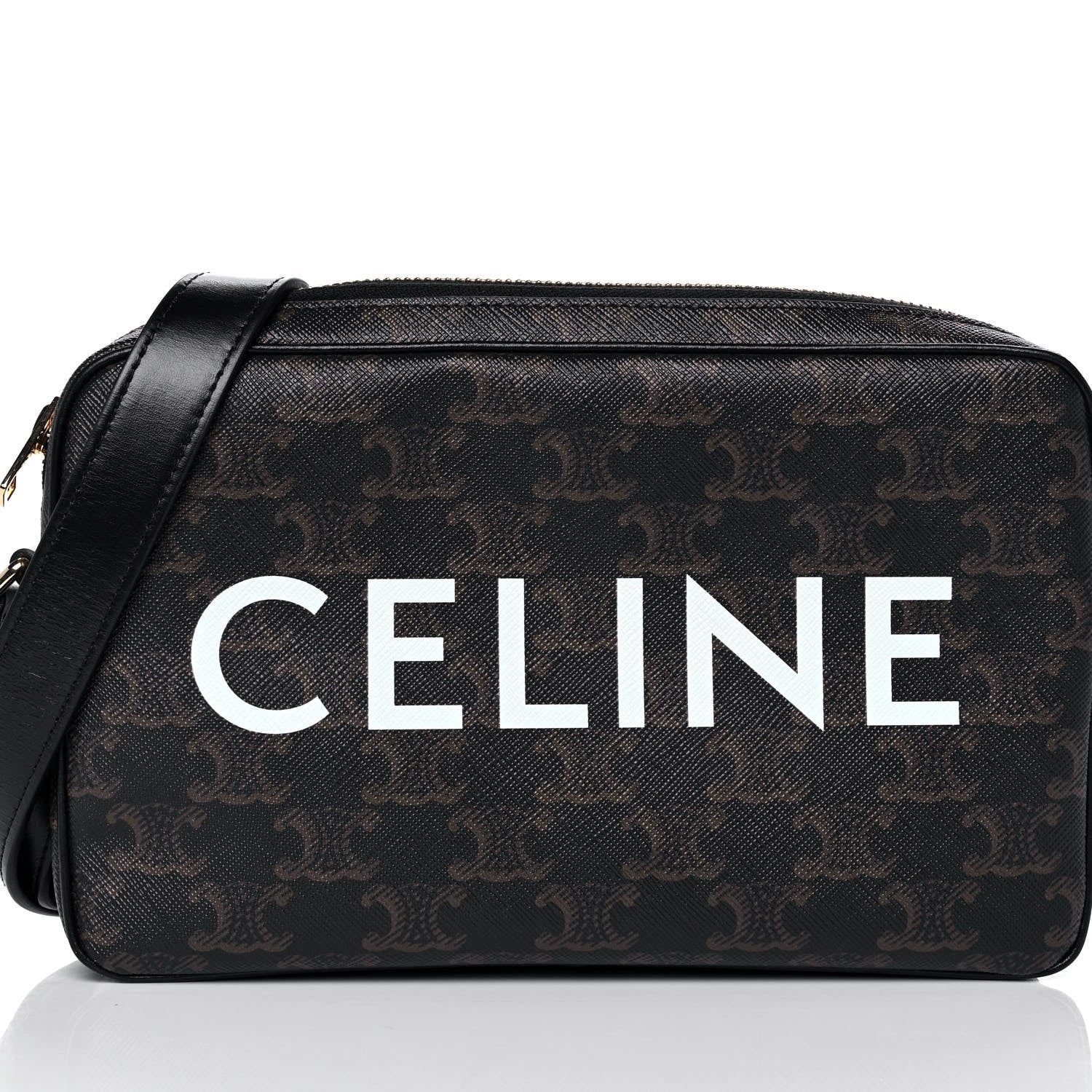Celine Triomphe Canvas Medium Messenger Bag Black 7 of 9