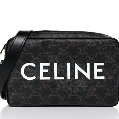Celine Triomphe Canvas Medium Messenger Bag Black 7 of 9