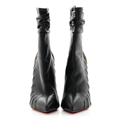 Christian Louboutin Calfskin Chiffon Fontabooty 120 Ankle Booties 38 Black 2 of 14