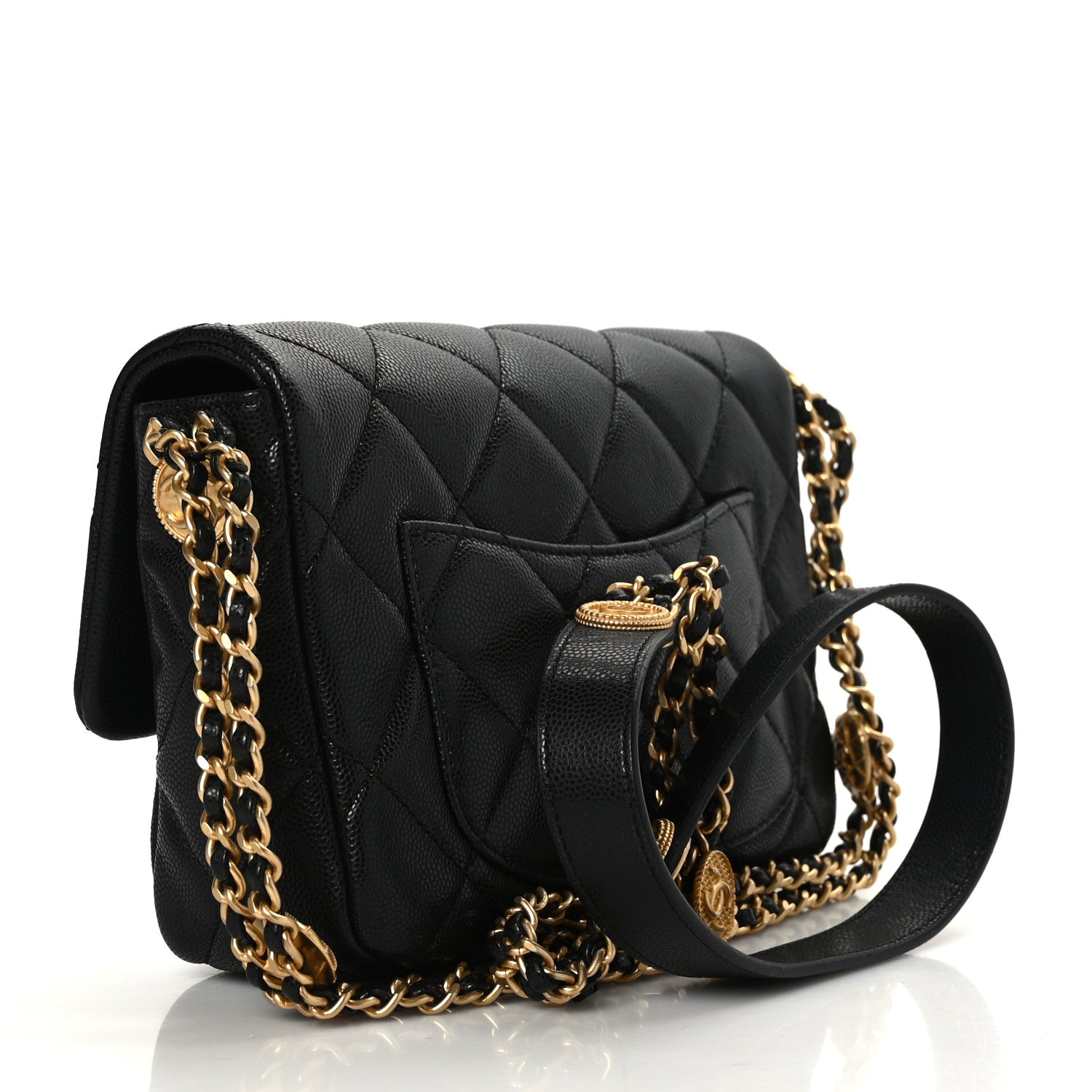 Chanel Caviar Quilted Small Twist Your Buttons Flap Black 3 of 9