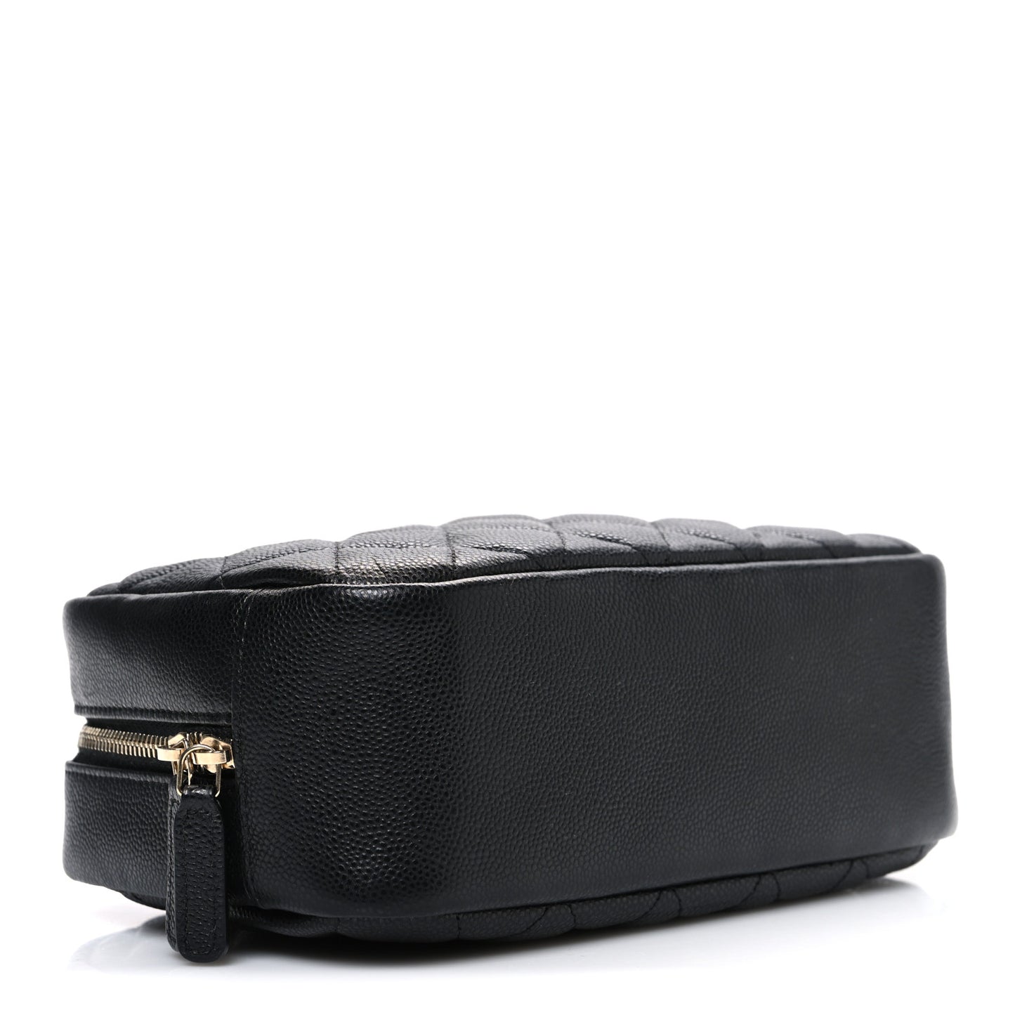Caviar Quilted Medium Curvy Pouch Cosmetic Case Black