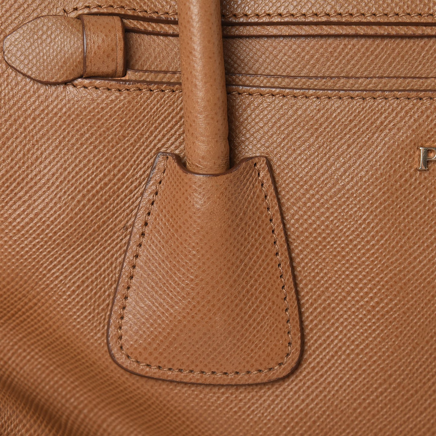 Saffiano Cuir Top Handle Dome Tote Caramel