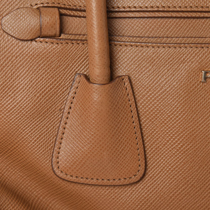 Prada Saffiano Cuir Top Handle Dome Tote Caramel 18 of 29