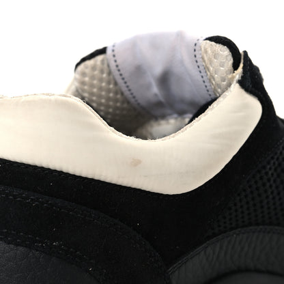 Chanel Mesh Suede Grained Calfskin Womens CC Sneakers 37.5 Black White 9 of 9