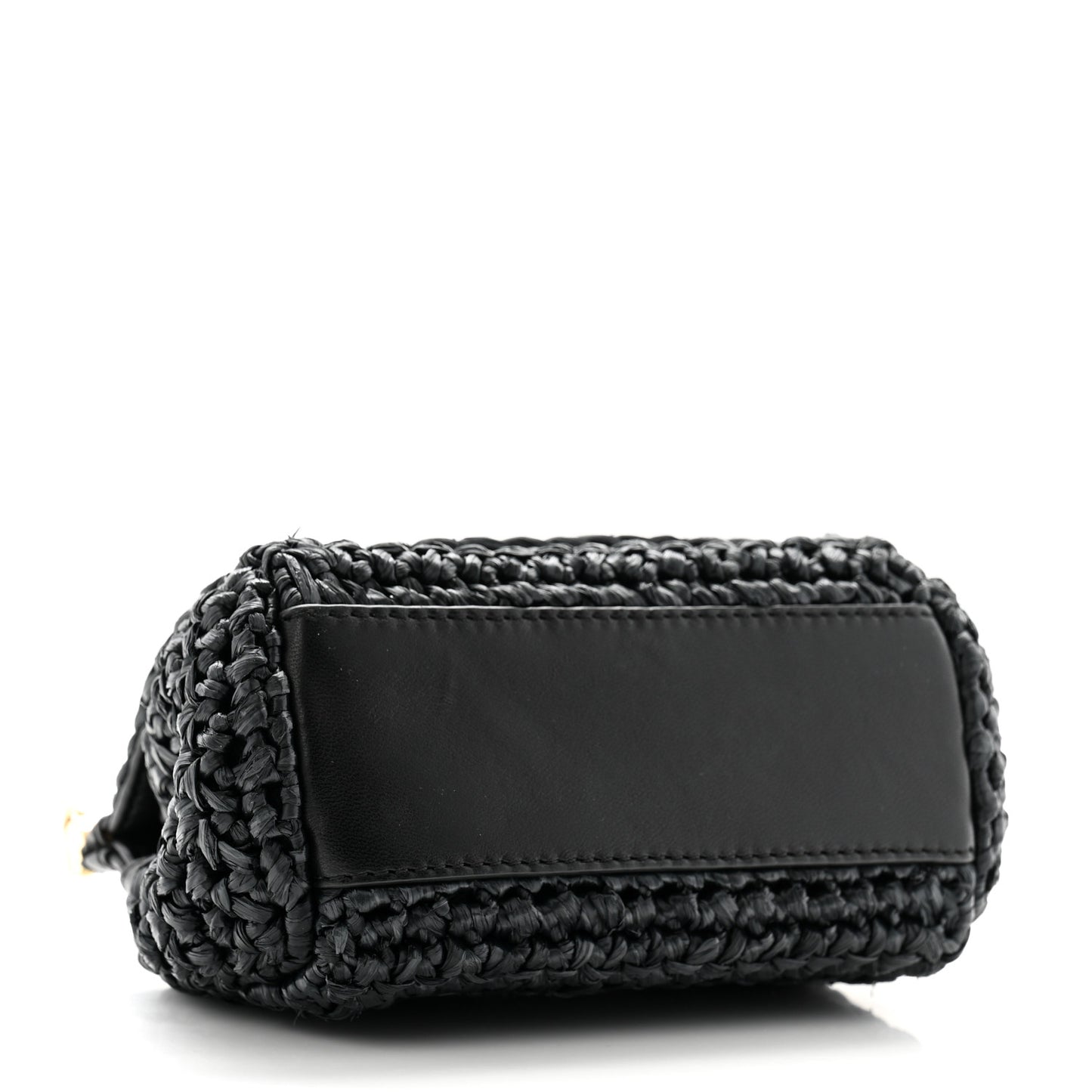 Raffia Crochet Micro Miss Sicily Satchel Black