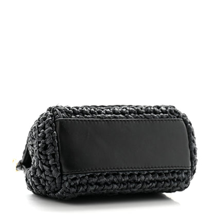 Dolce & Gabbana Raffia Crochet Micro Miss Sicily Satchel Black 4 of 12