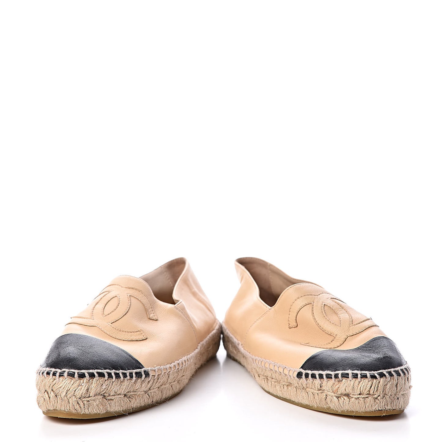 Lambskin CC Espadrilles 39 Beige Black