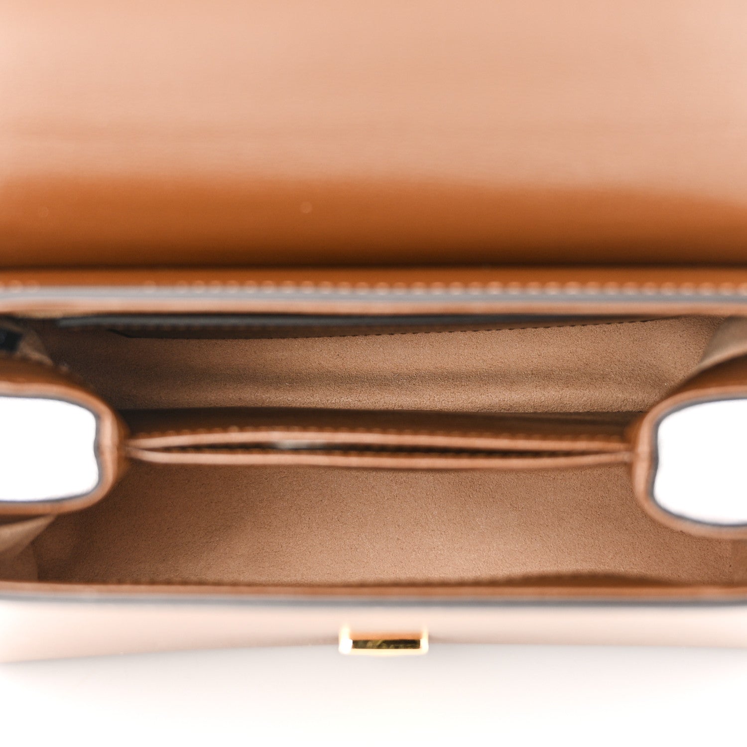 Gucci Glazed Textured Calfskin Mini Horsebit 1955 Top Handle Flap Bag Brown Sugar 5 of 12