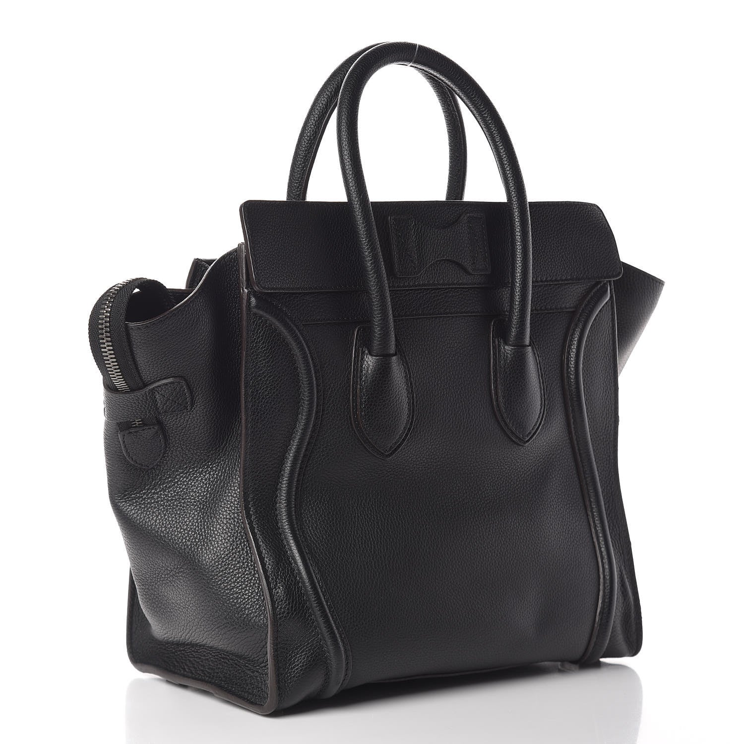 Celine Drummed Calfskin Mini Luggage Black 3 of 14