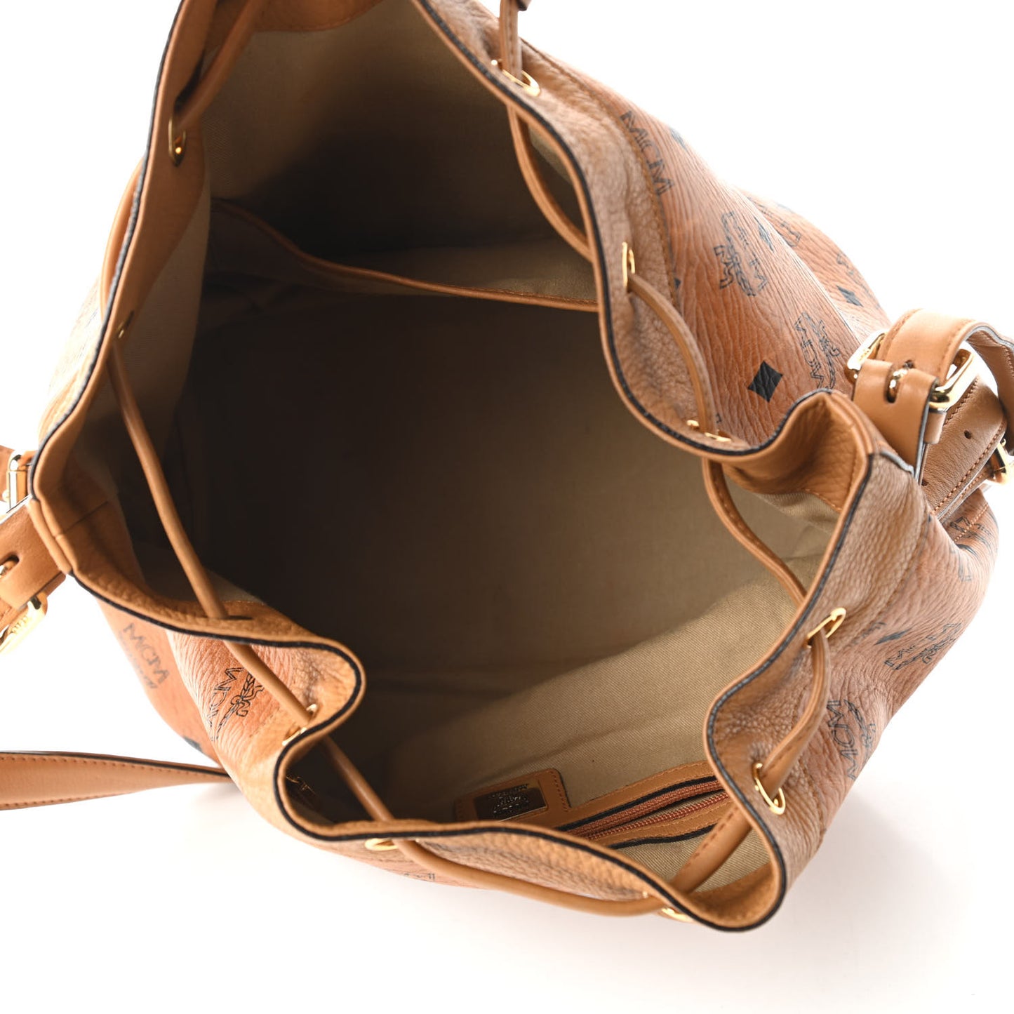 Visetos Essential Drawstring Bucket Bag Cognac