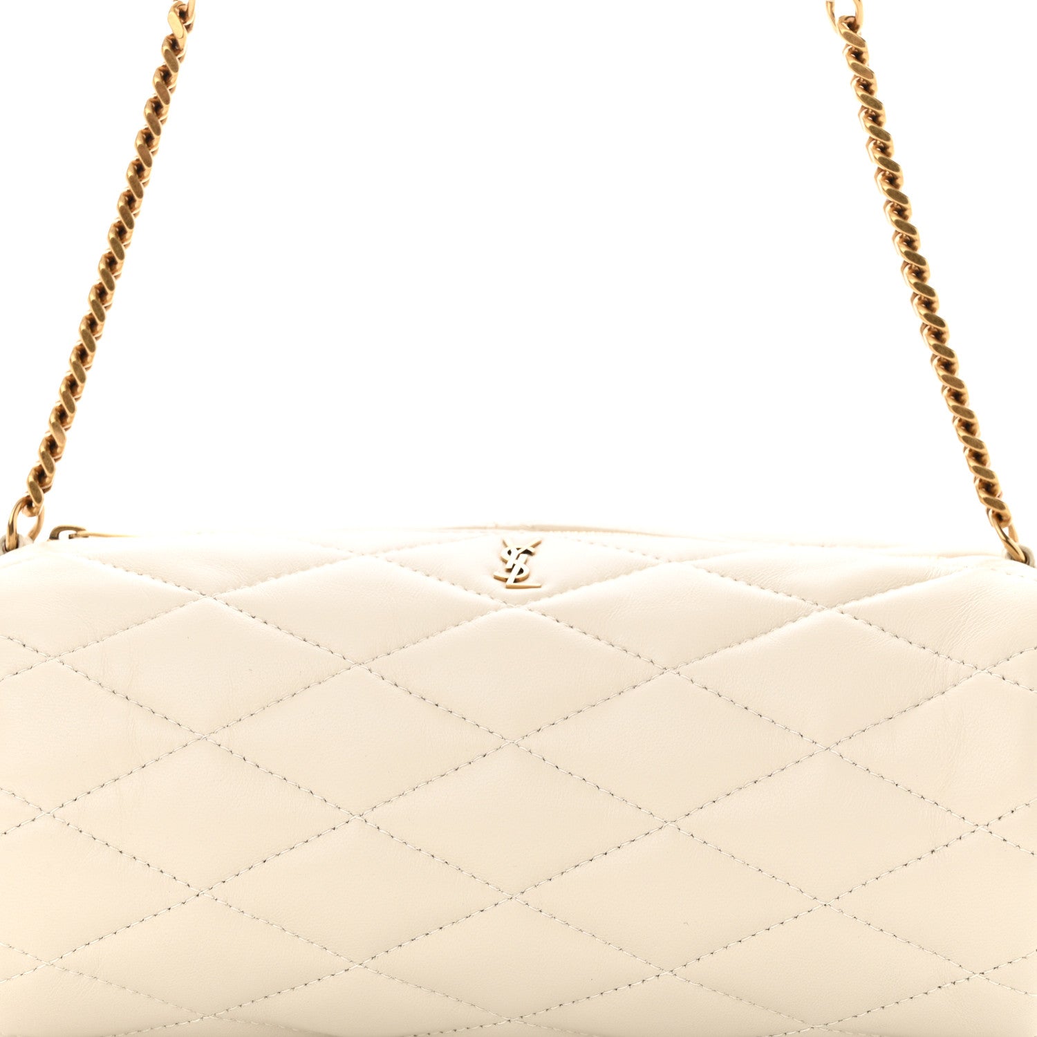 Saint Laurent Lambskin Monogram Small Sade Tube Bag Blanc Vintage 8 of 10