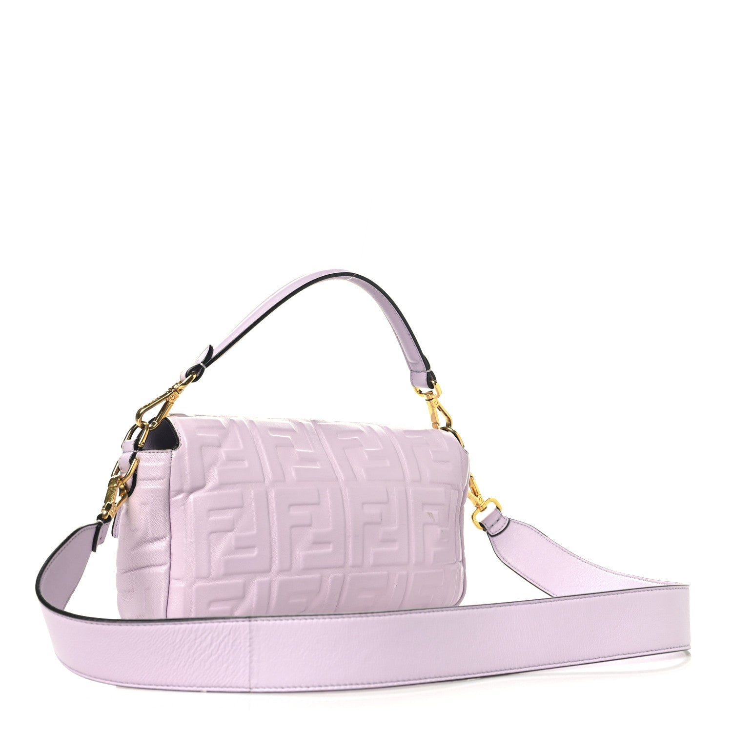 Fendi Nappa FF 1974 Embossed Baguette Anemone 3 of 9