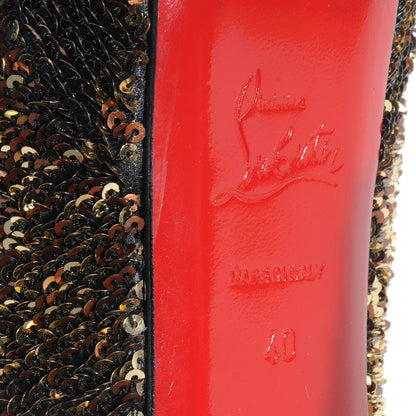 Christian Louboutin Paillette Sequin Bianca 140 Pumps 40 Gold 7 of 7