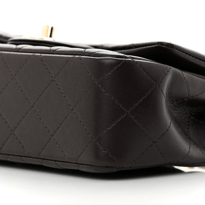 Chanel Lambskin Quilted Mini Rectangular Flap Dark Brown 10 of 16