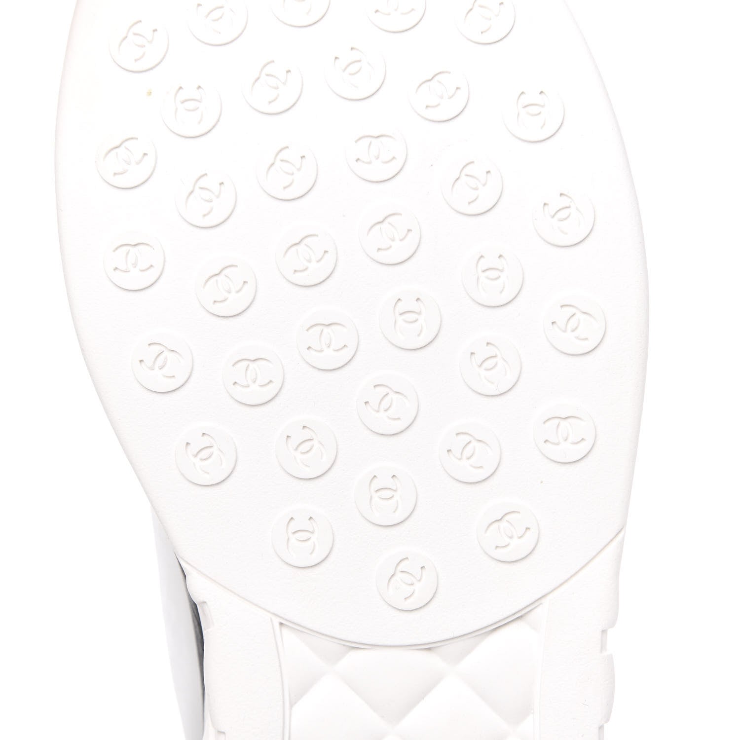 Chanel Lycra Womens CC Sneakers 36.5 White Black 7 of 8